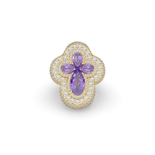 Royal Bloom Purple Diamond Ring