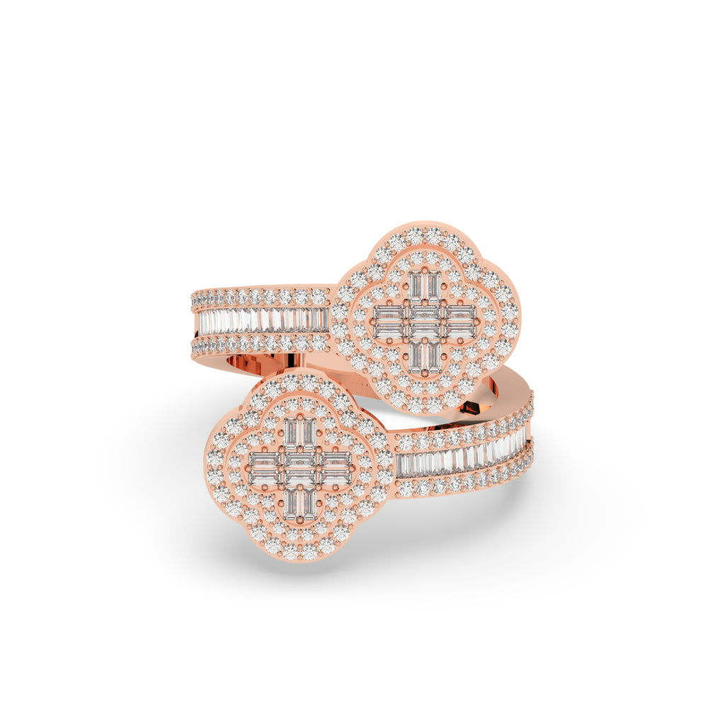 Twin Clover Rose Gold Ring