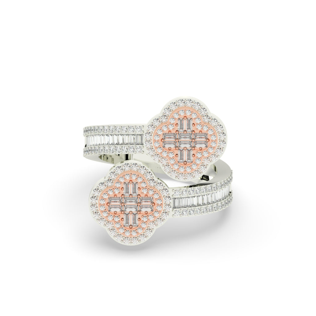 Twin Clover Rose Gold Ring