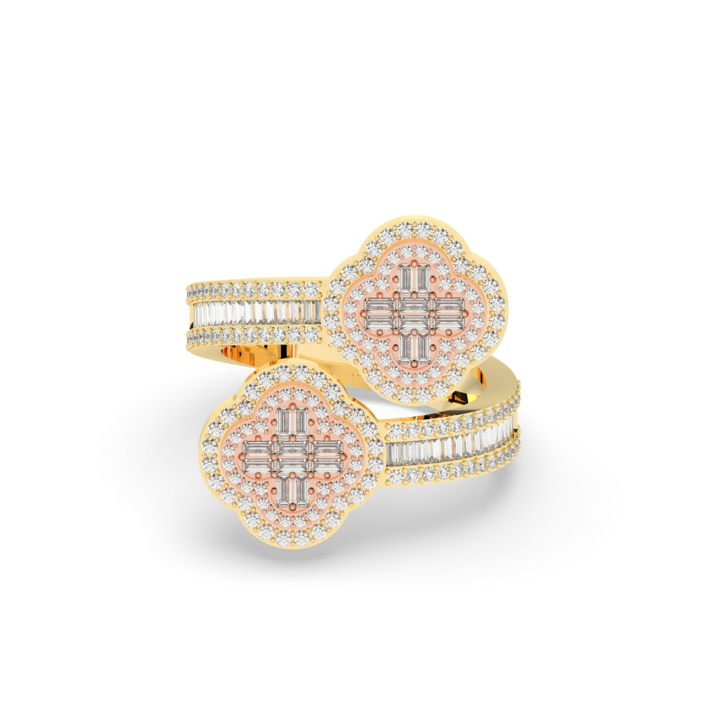 Twin Clover Rose Gold Ring