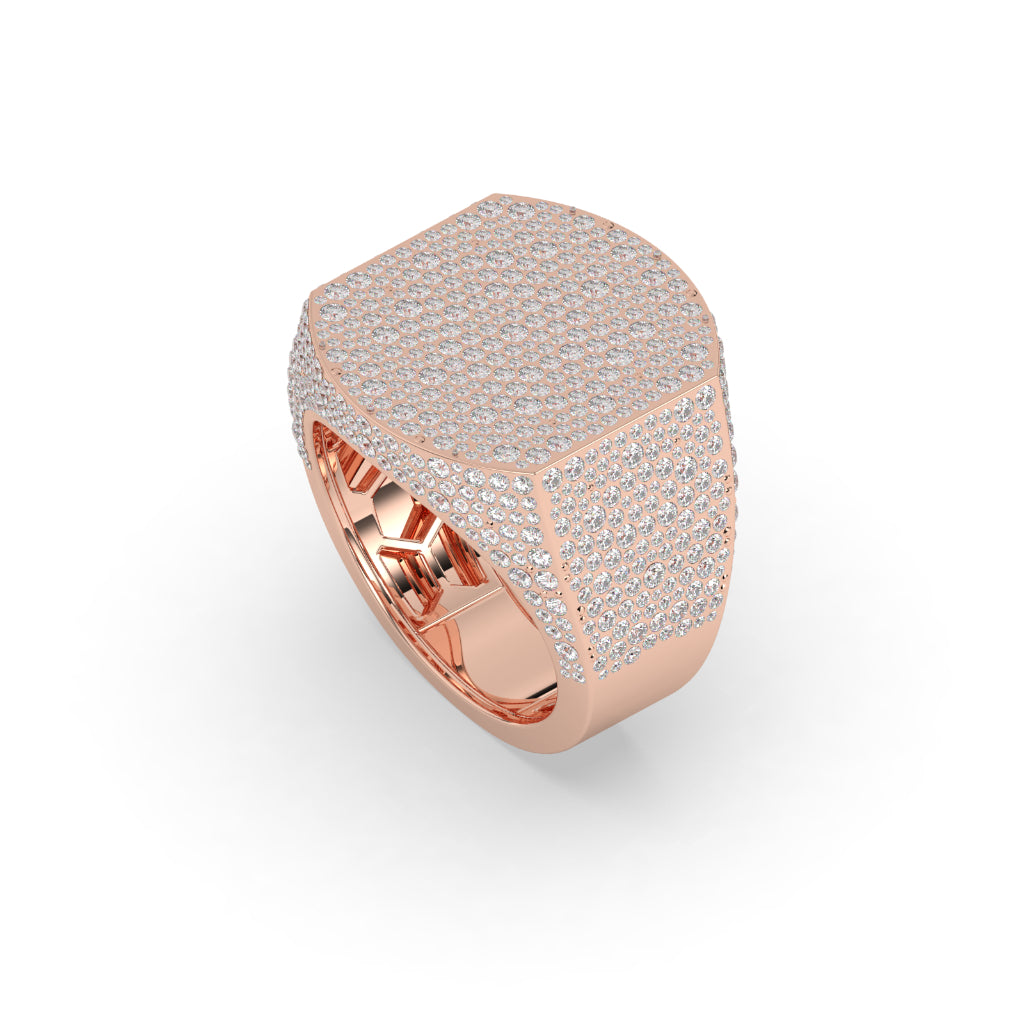 Golden Iced Oval Power Ring