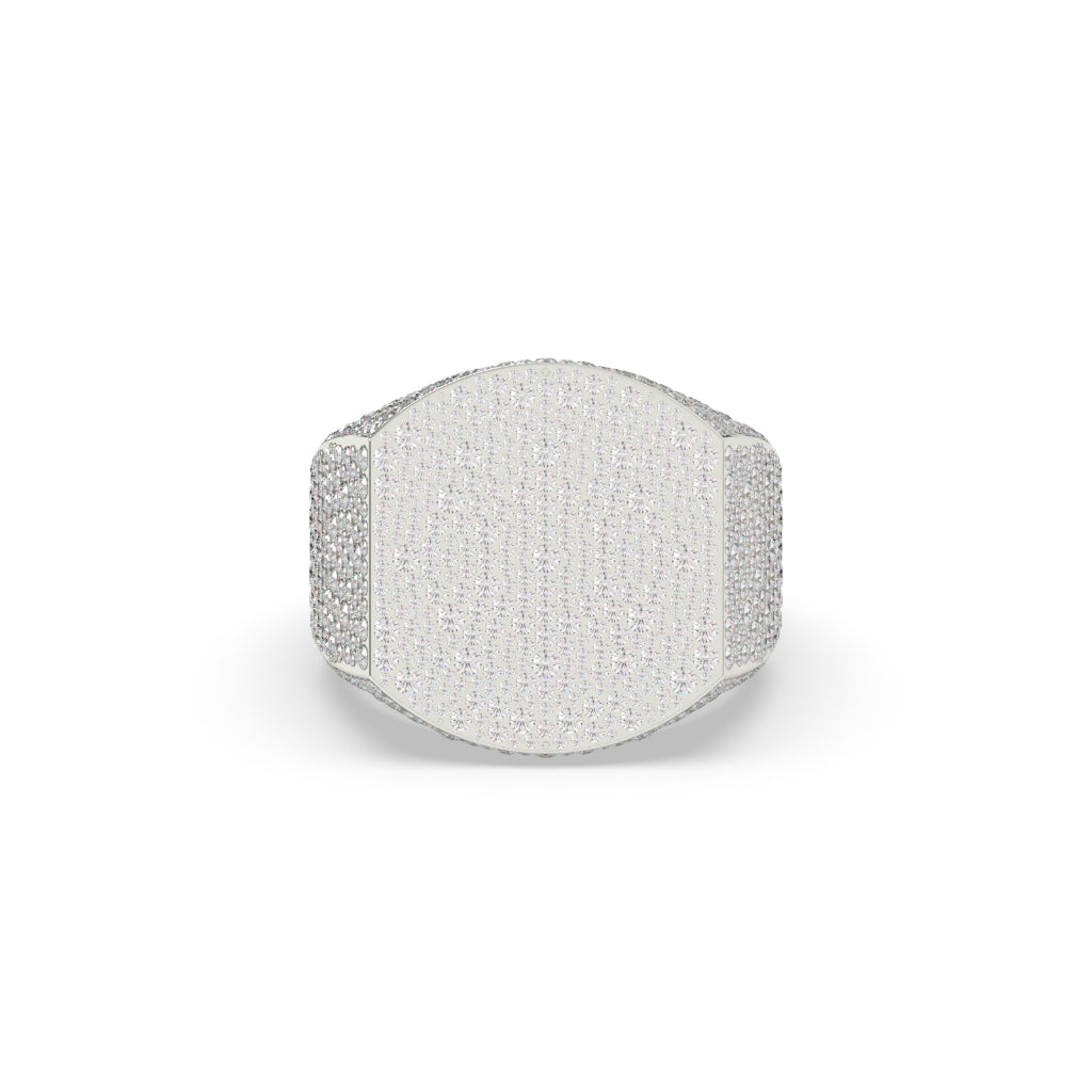 Golden Iced Oval Power Ring