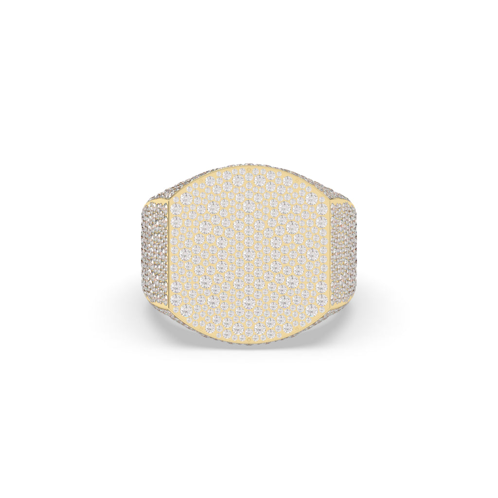 Golden Iced Oval Power Ring