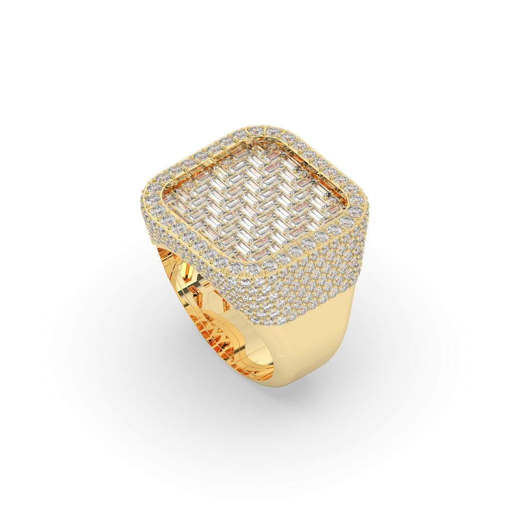 Luxe Lattice Square Gold Ring