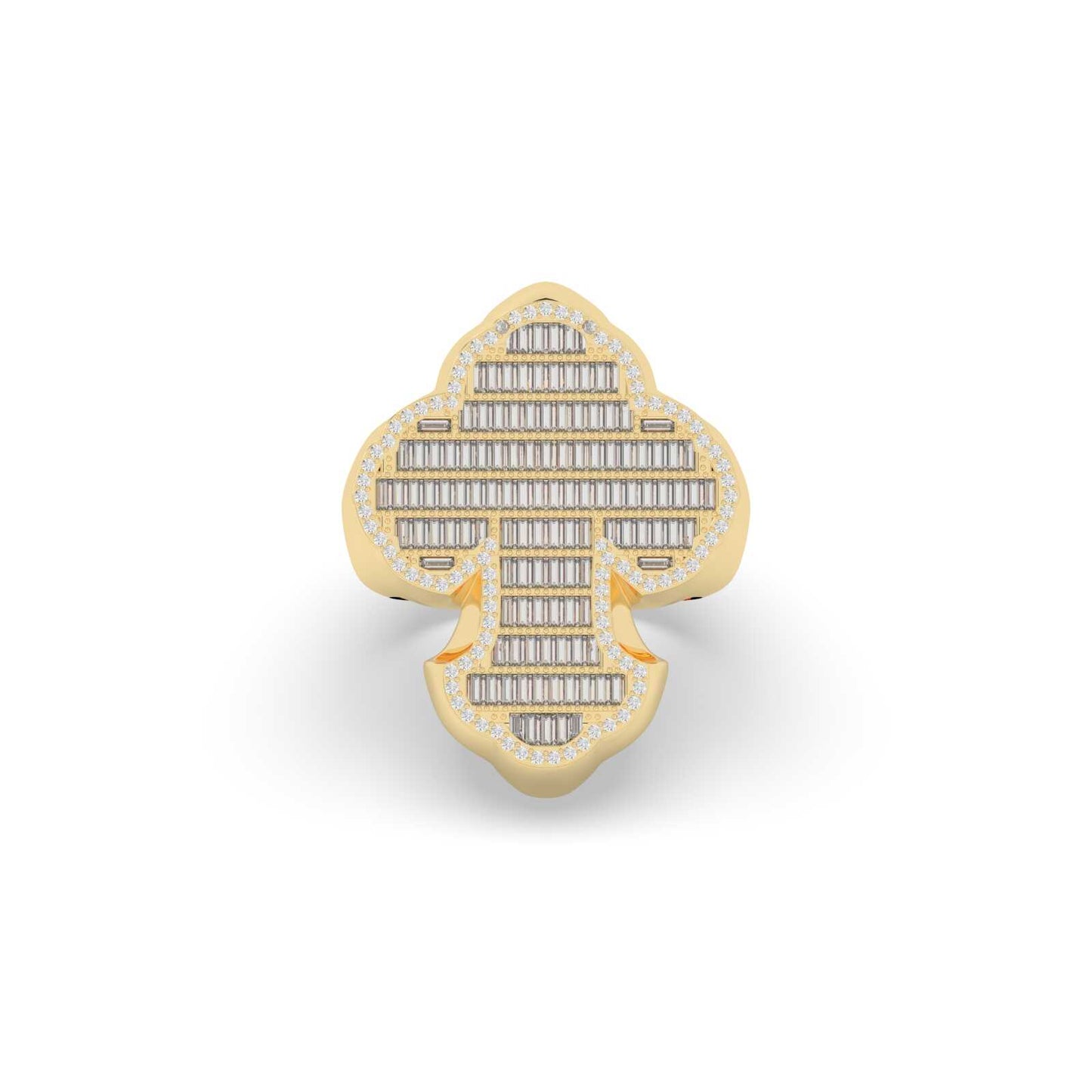 Crowned Elegance Diamond Cross Ring