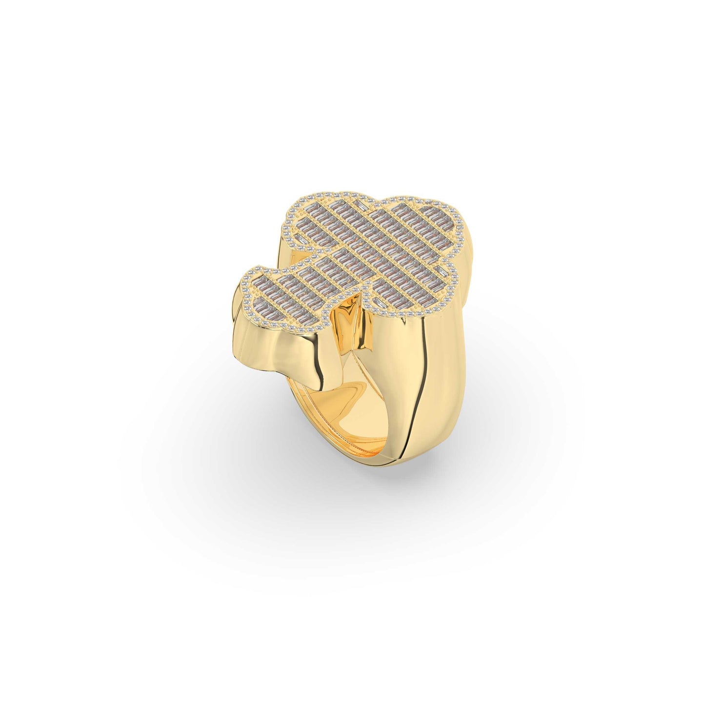 Crowned Elegance Diamond Cross Ring