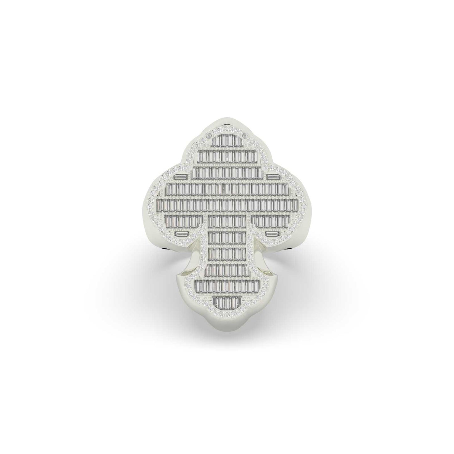 Crowned Elegance Diamond Cross Ring