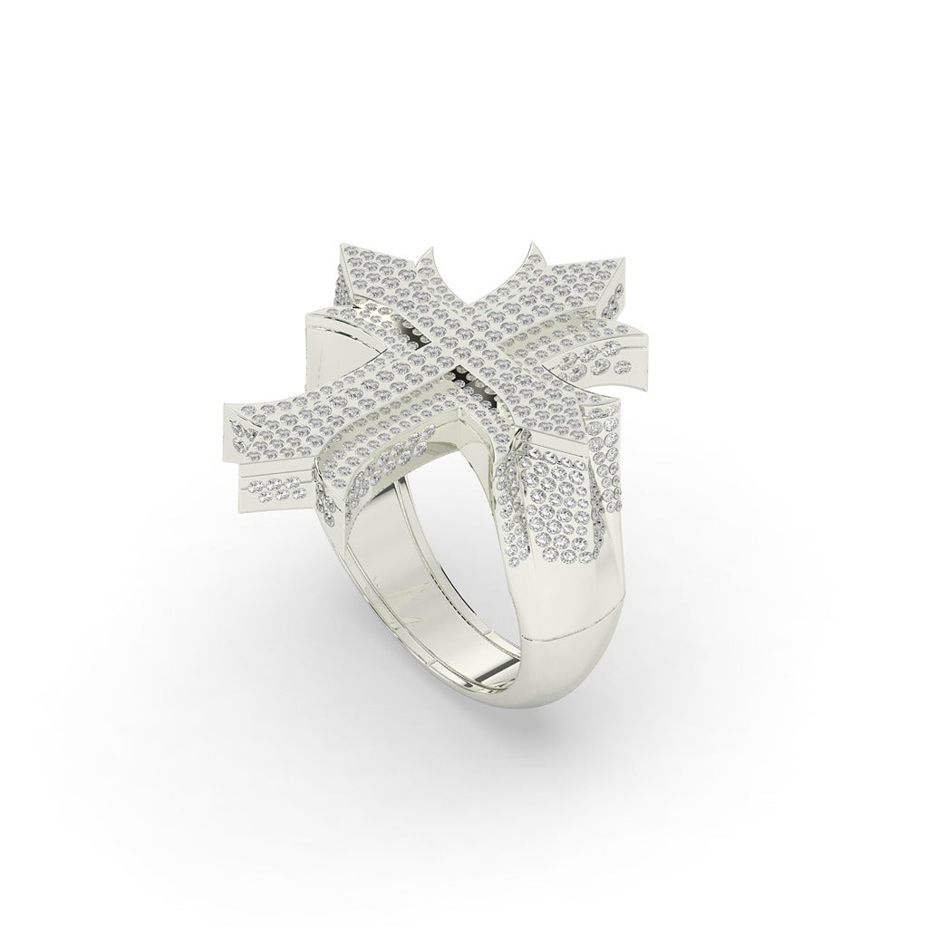 Royal Edge Diamond Cross Ring