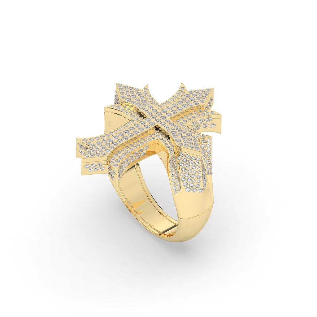 Royal Edge Diamond Cross Ring