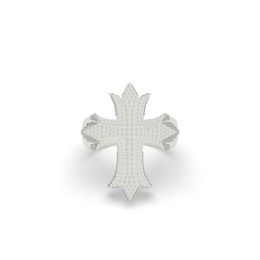 Royal Edge Diamond Cross Ring