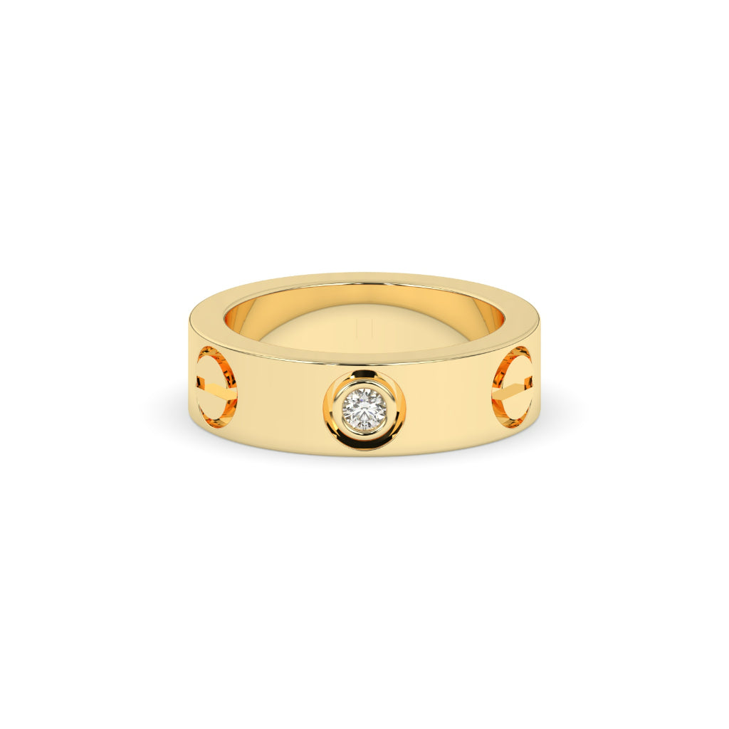 Modern Shine Bezel Gold Ring