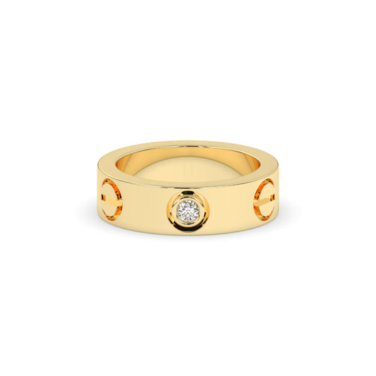 Modern Shine Bezel Gold Ring