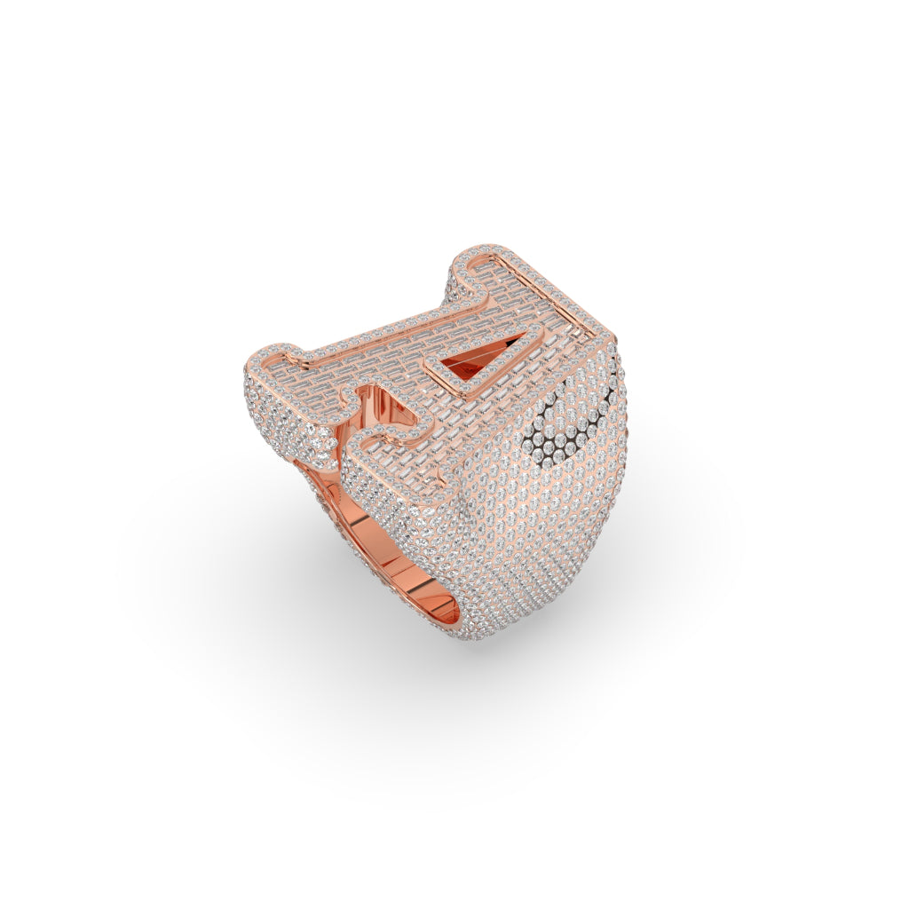 Luxury A Initial Baguette Ring