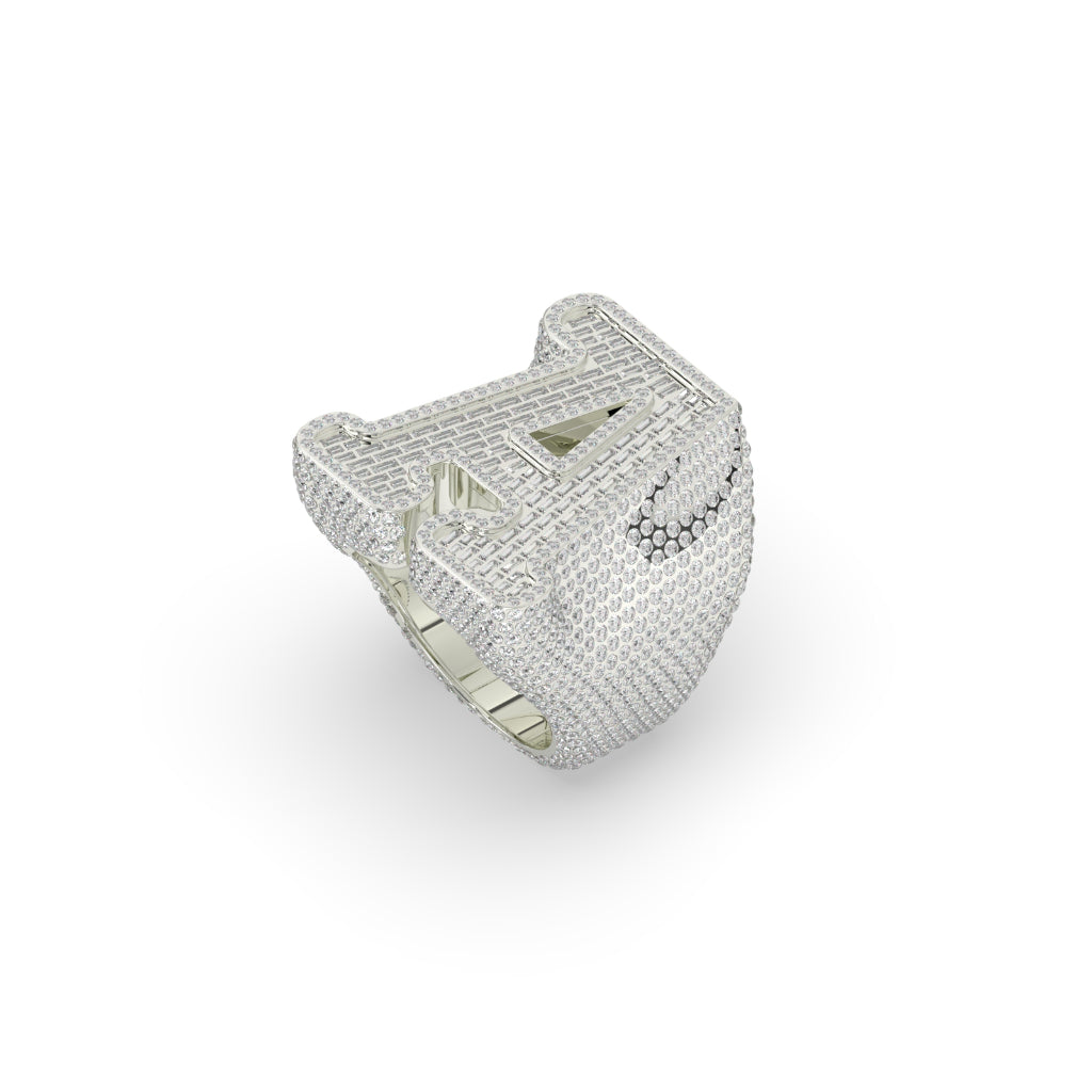 Luxury A Initial Baguette Ring