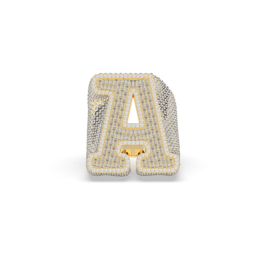 Luxury A Initial Baguette Ring