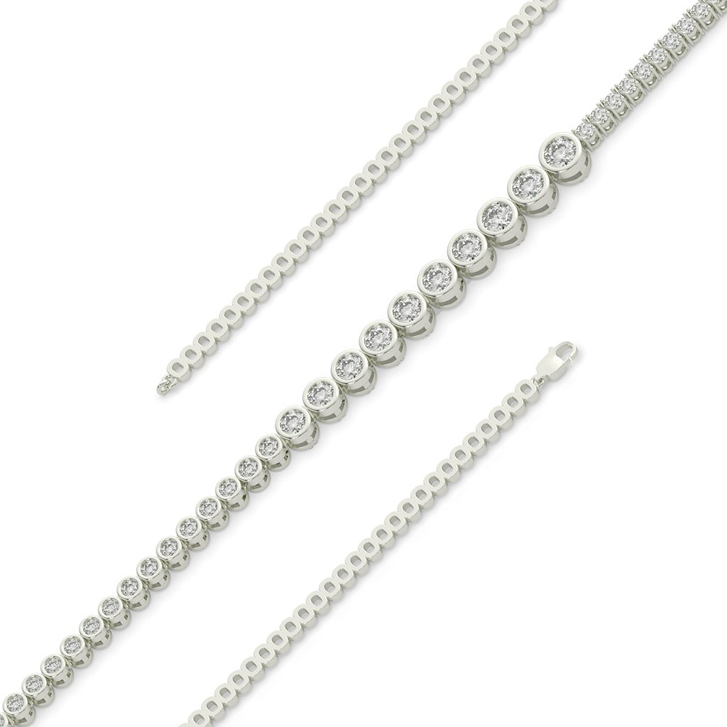 Radiant Bezel Diamond Chain Necklace