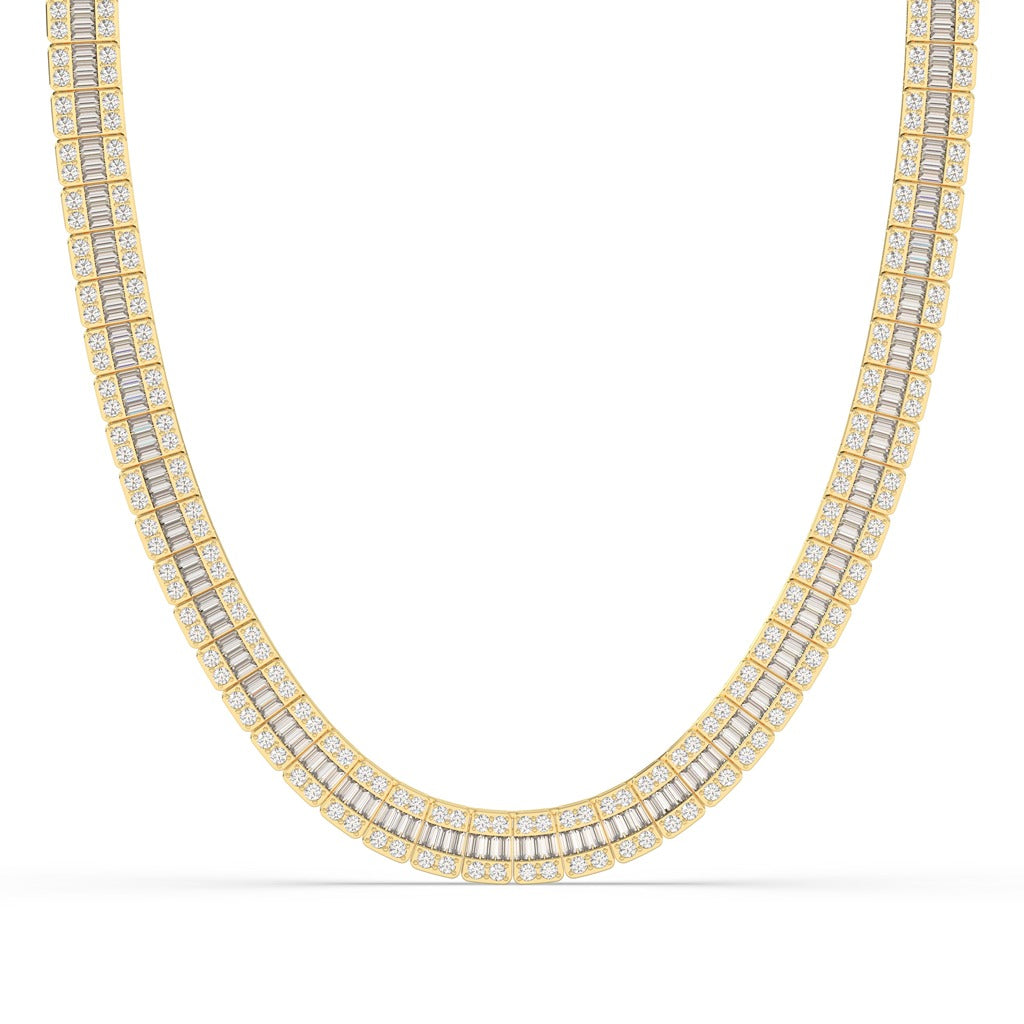 Dual Row Baguette Diamond Necklace