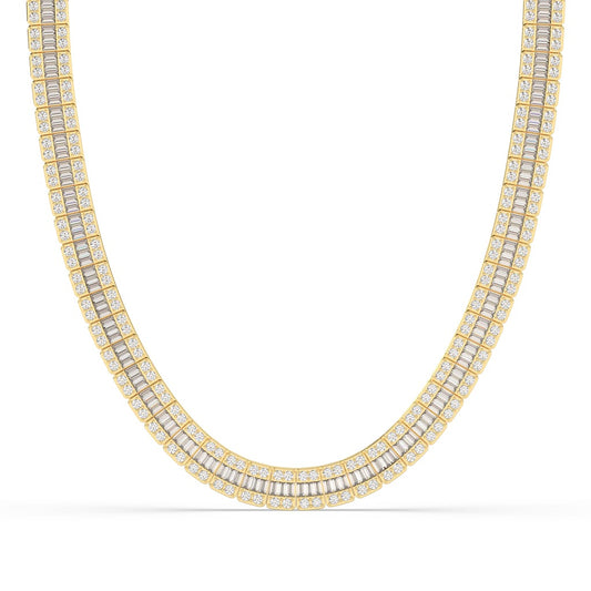 Dual Row Baguette Diamond Necklace