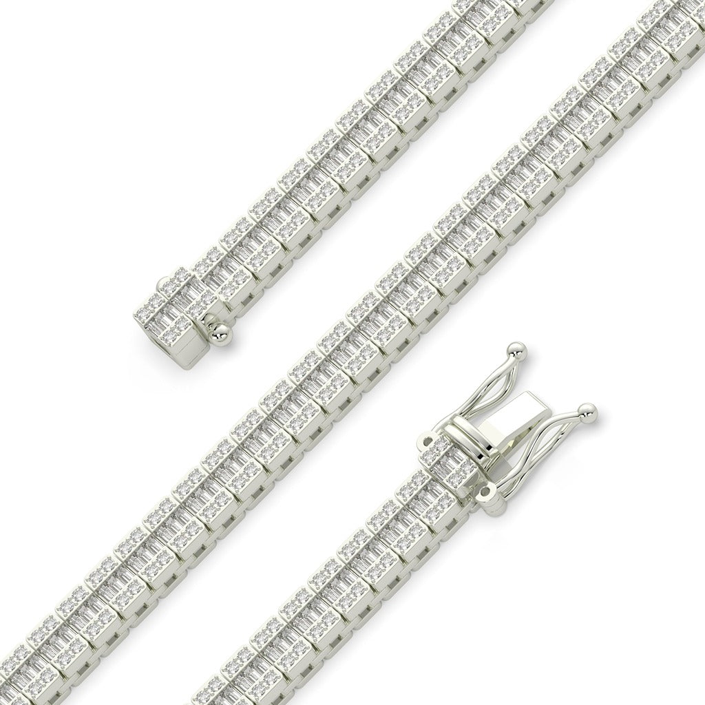 Dual Row Baguette Diamond Necklace