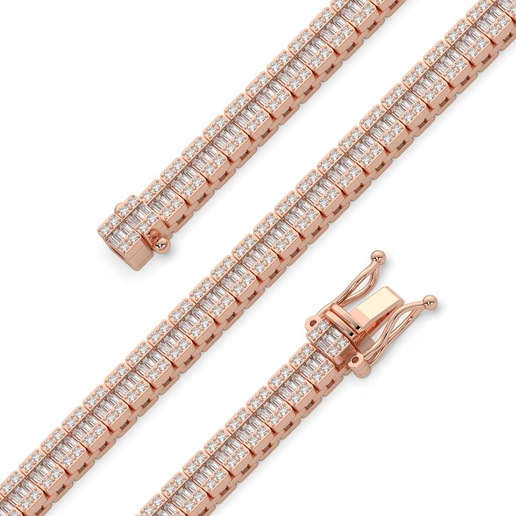 Dual Row Baguette Diamond Necklace