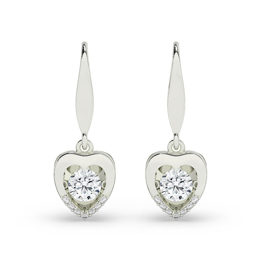Heart Drop Pear Diamond Earrings