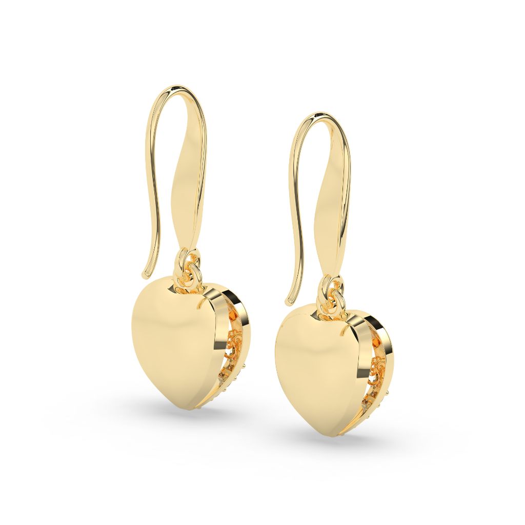 Rose Gold Heart Drop Earrings