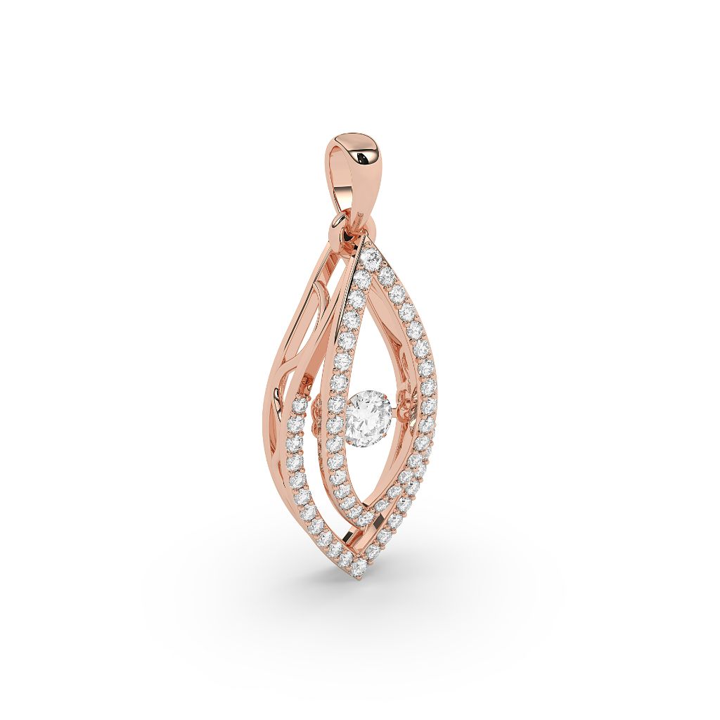 Elegant Double Halo Drop Pendant