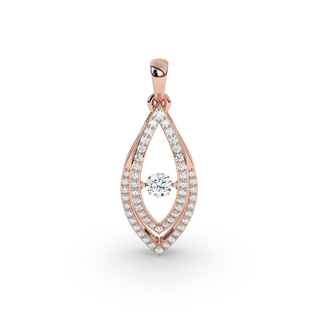 Elegant Double Halo Drop Pendant