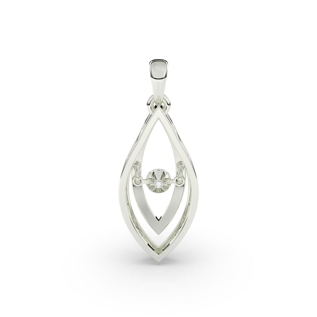 Elegant Double Halo Drop Pendant