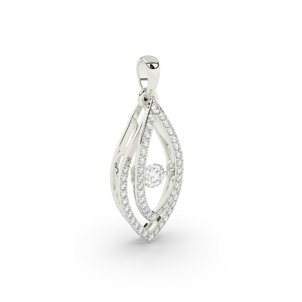 Elegant Double Halo Drop Pendant