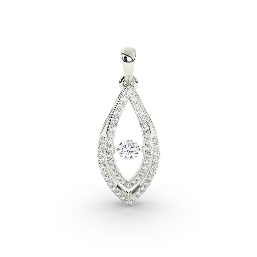 Elegant Double Halo Drop Pendant