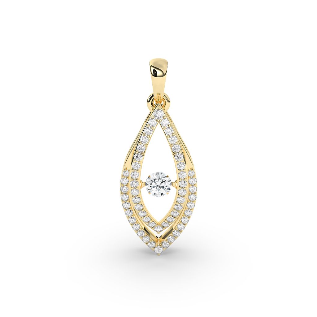 Elegant Double Halo Drop Pendant