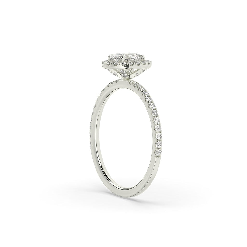 Oval Halo Diamond Engagement Ring