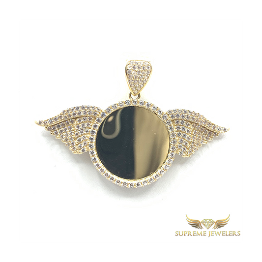 Gold Memory Pendant w/ Wings - 10K Yellow Gold