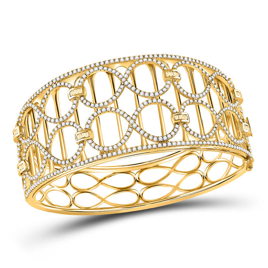 14kt Yellow Gold Womens Round Diamond Cocktail Bracelet 4 Cttw