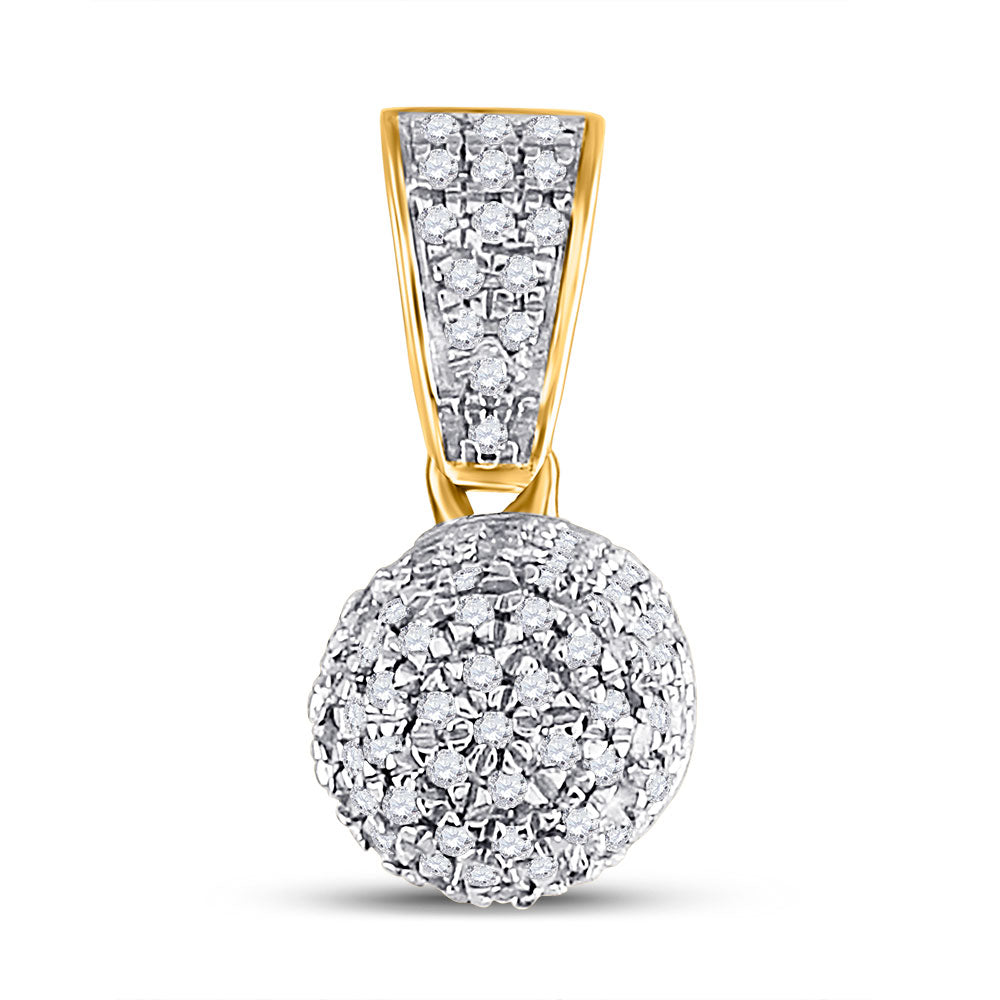 10kt Yellow Gold Mens Round Diamond Pill Capsule Charm Pendant 1/2 Cttw