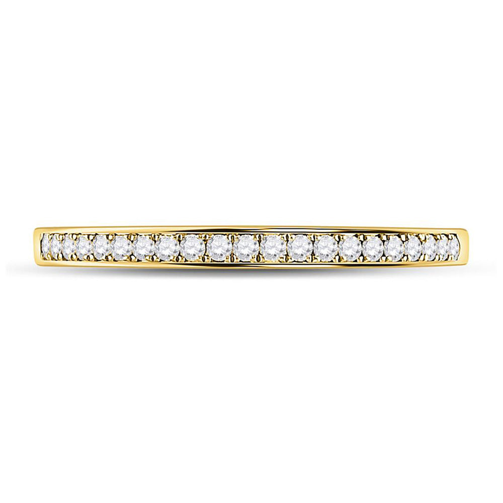 14kt Yellow Gold Womens Round Diamond Wedding Band 1/6 Cttw