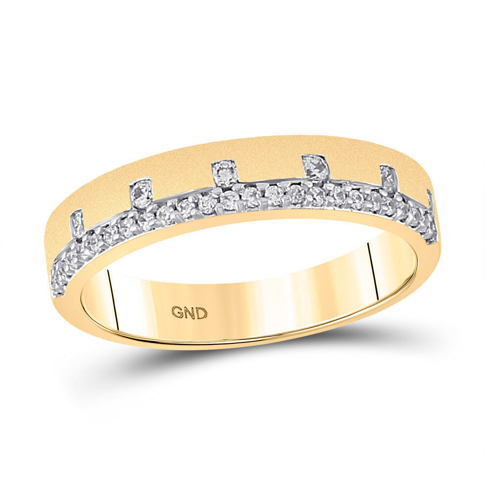 14kt Yellow Gold Womens Round Diamond Band Ring 1/4 Cttw