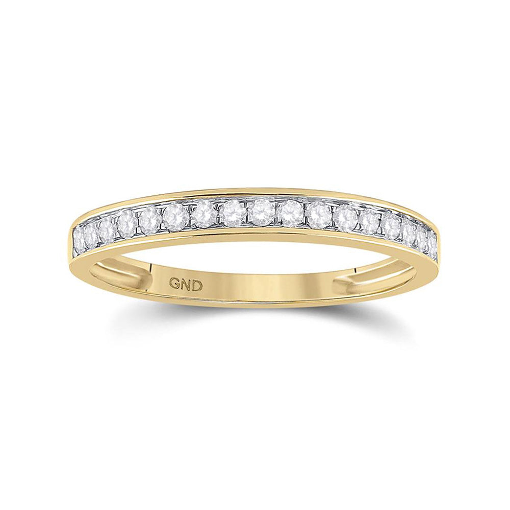 10kt Yellow Gold Round Diamond Bridal Wedding Ring Band Set 1/2 Cttw