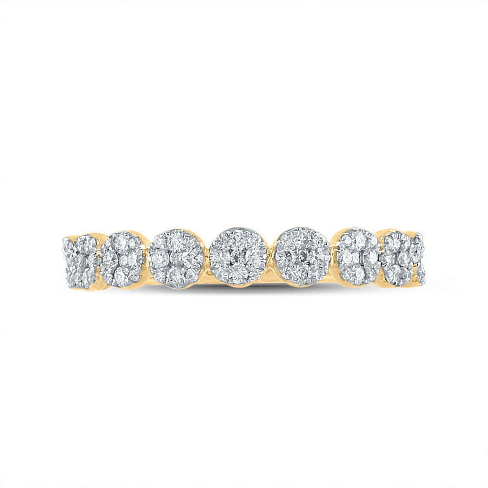 14kt Yellow Gold Womens Round Diamond Band Ring 5/8 Cttw