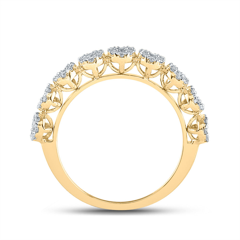 14kt Yellow Gold Womens Round Diamond Band Ring 5/8 Cttw