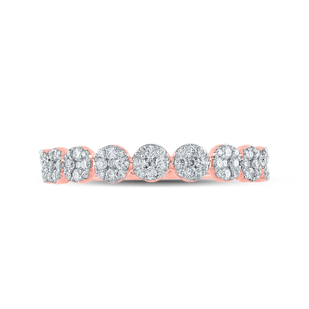 14kt Rose Gold Womens Round Diamond Band Ring 5/8 Cttw