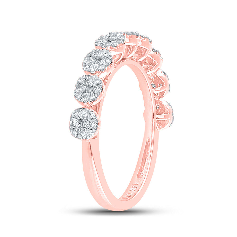 14kt Rose Gold Womens Round Diamond Band Ring 5/8 Cttw