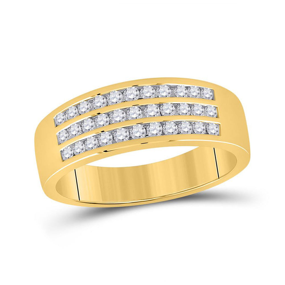 14kt Yellow Gold His Hers Round Diamond Solitaire Matching Wedding Set 1-3/4 Cttw
