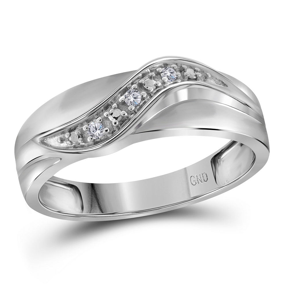 10kt White Gold His Hers Round Diamond Solitaire Matching Wedding Set 1/6 Cttw