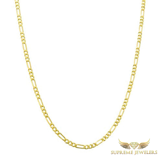 3mm 10K Gold Figaro Link