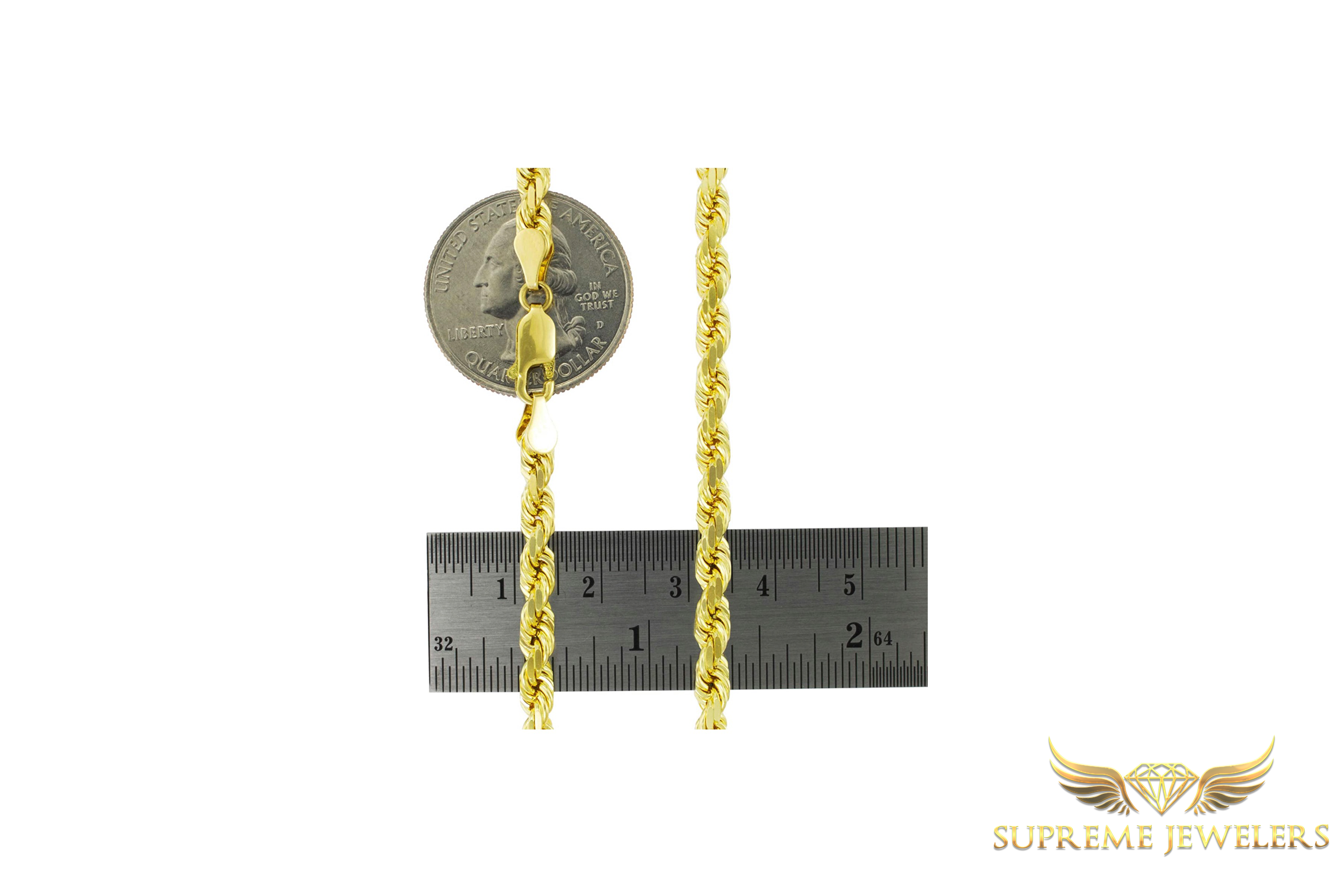 4mm 10K Gold Rope Chain (Hollow)