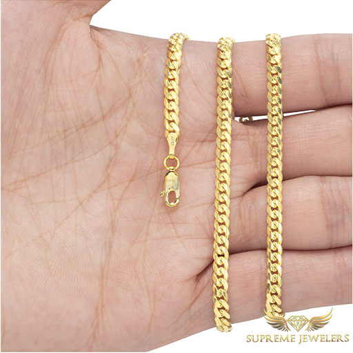 4mm 10K - Gold Miami Cuban (Hollow)