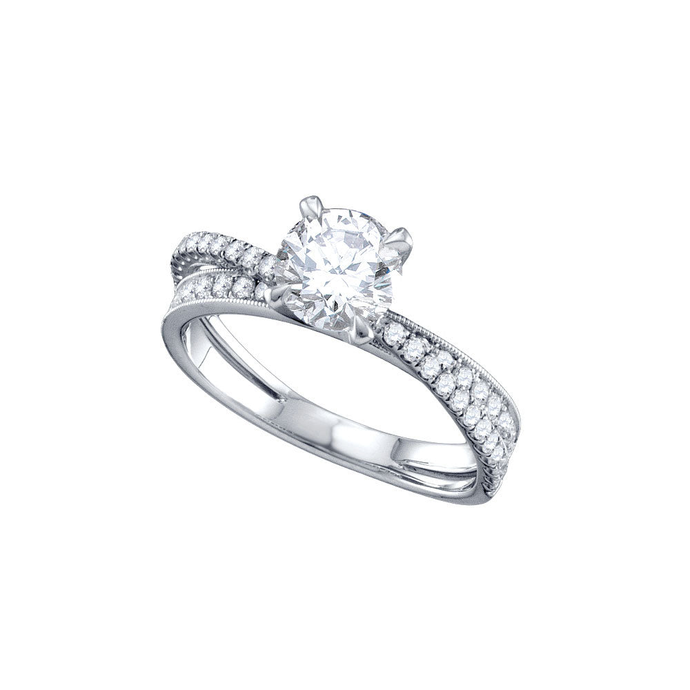 14kt White Gold Round Diamond Solitaire Bridal Wedding Engagement Ring 1-1/3 Cttw