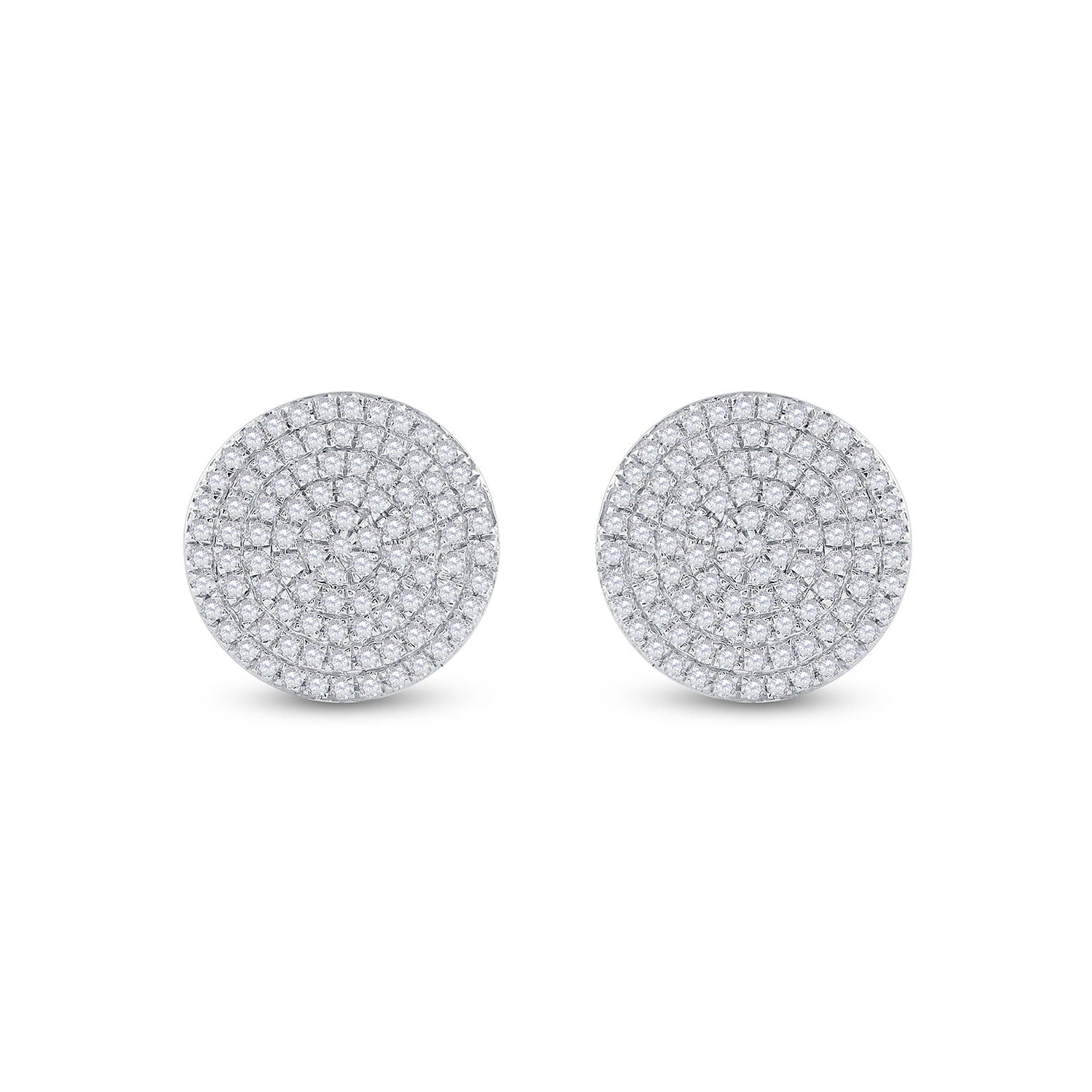 10kt Yellow Gold Womens Round Diamond Circle Cluster Earrings 1/3 Cttw